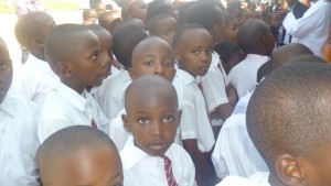 Les écoliers de City infants and primary school, suivent des explication pendant l'Agrishow (Photo Chantal N.)