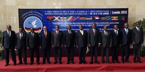 Le Rwanda a été représenté par le ministre de la défense, le Général James Kabarebe (1er à droite) au sommet des Chefs d'Etat et de gouvernement de la CIRGL. (Photo CIRGL)