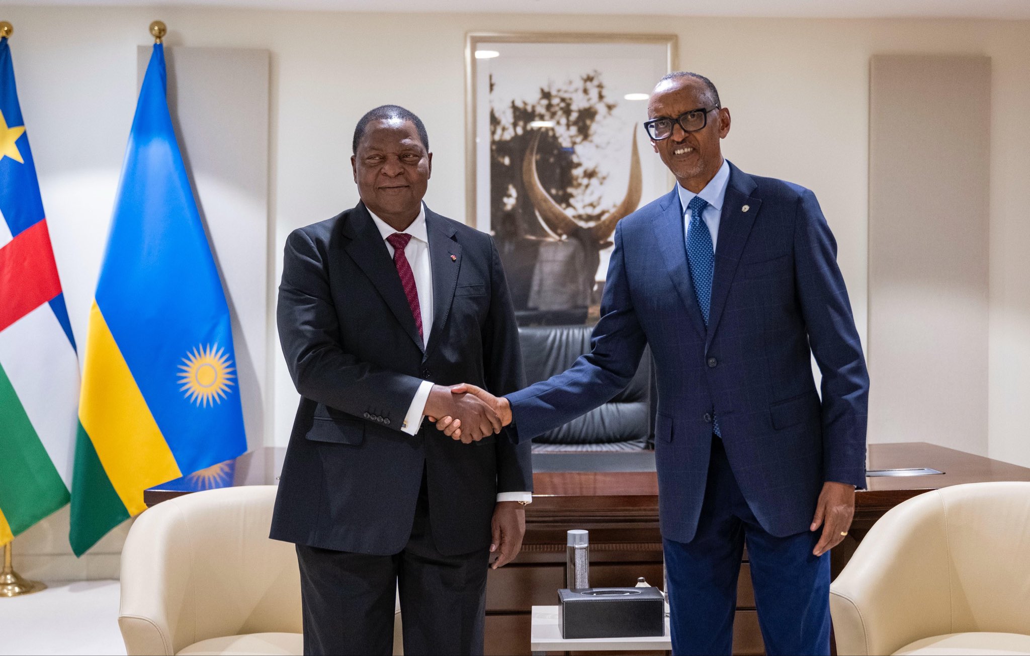  Le Président Archange Touadéra de la Centrafrique en visite de travail au Rwanda